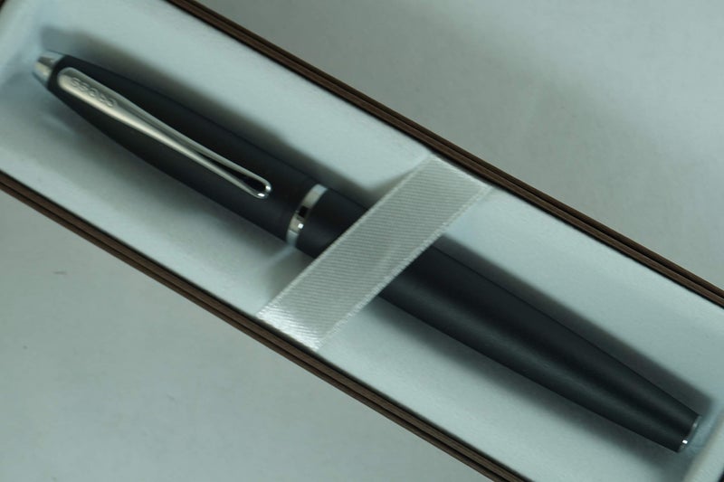 Cross Satin Black with Cross signature mid Band Calaise Selectip Rollerball Ballpoint Pen. Gift Pen for Anyone - Image 4